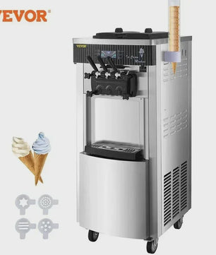 VEVOR Professionele Soft IJsmachine met 2+1 Smaken - 2200W