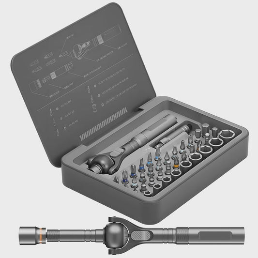40-in-1 Magnetische Ratelschroevendraaierset met Verstelbaar Handvat & Dopsleutels