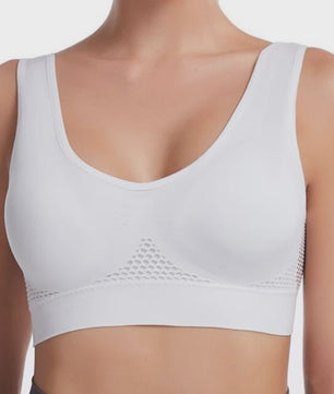Plus Size Sportbeha met Ventilerende Mesh Inzet en Schokdemping - Zonder Beugel - S-7XL
