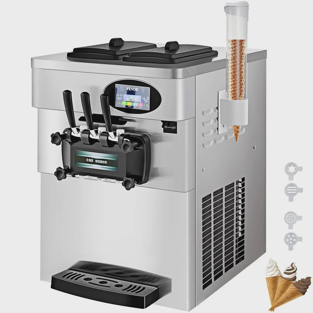 VEVOR Professionele Softijsmachine 2200W - 2+1 Smaken, 20-28L/uur