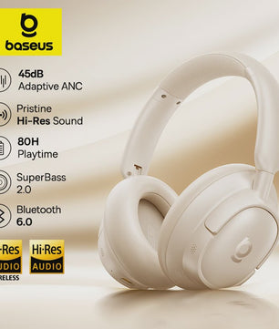 Baseus Bass EH10 NC Draadloze Koptelefoon - 45dB Noise Cancelling, 80 Uur Batterij, Bluetooth 6.0