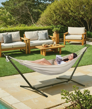 Draagbare Dubbele Hangmat met Onderstel - 250kg Capaciteit voor 2 Personen - Outdoor & Camping