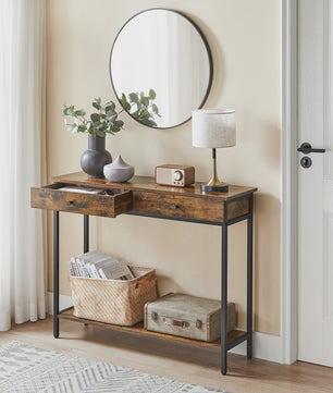 Stijlvolle Console Tafel met 2 Lades - Halmeubel, Bijzettafel of Sofa Tafel