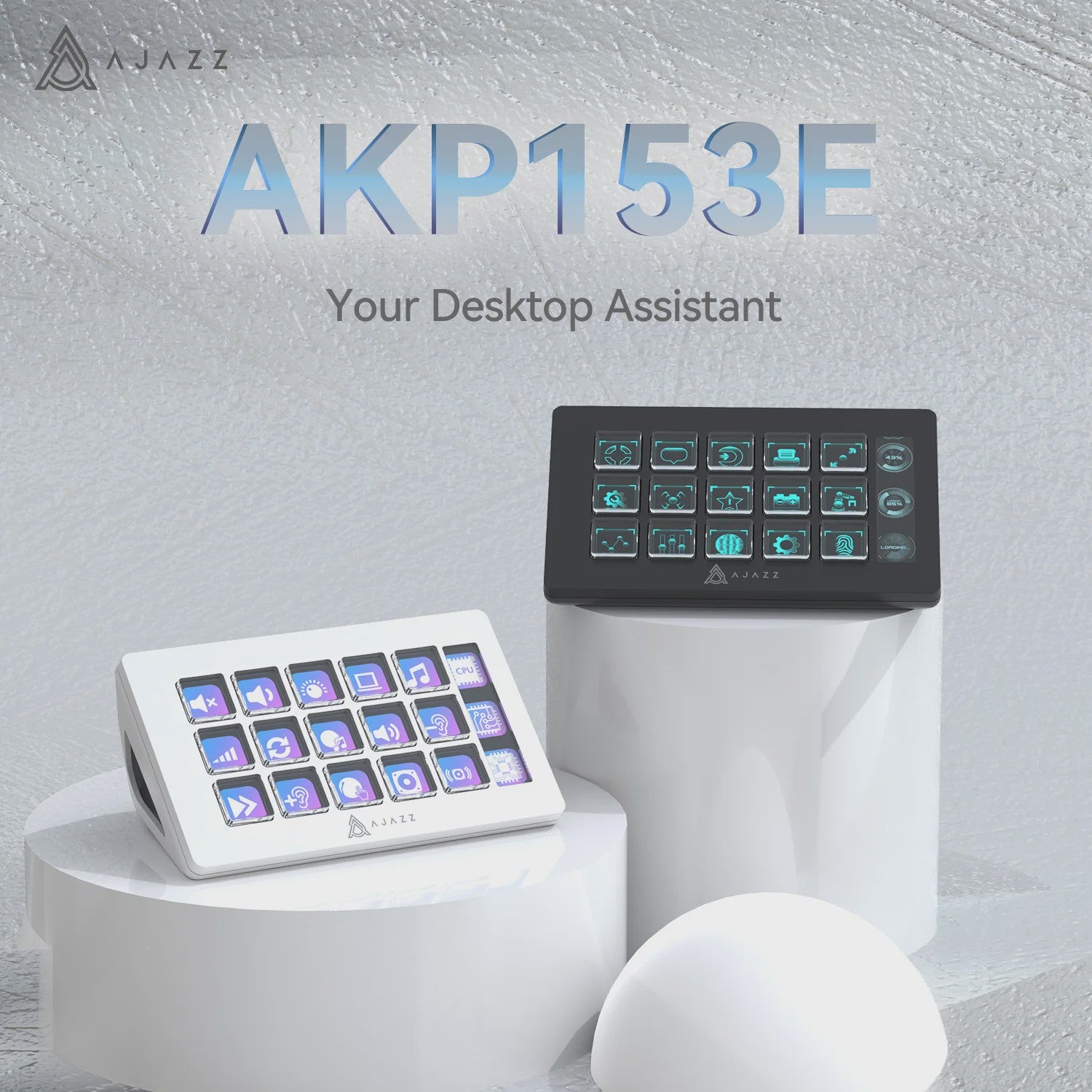 AJAZZ AKP153 Programmeerbare Macro Console met Visueel LCD Scherm voor Gaming, Kantoor, Streaming en Videobewerking