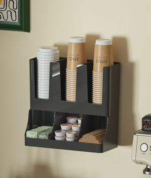 Wandmontage Koffie Station Organizer - Opslag voor Bekers, Cups en Bar Accessoires