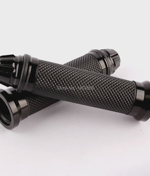 Zwarte Motor Handvatten 7/8'' (22mm) Universeel - Grips met Eindstukken voor Yamaha, Honda, Suzuki, Kawasaki