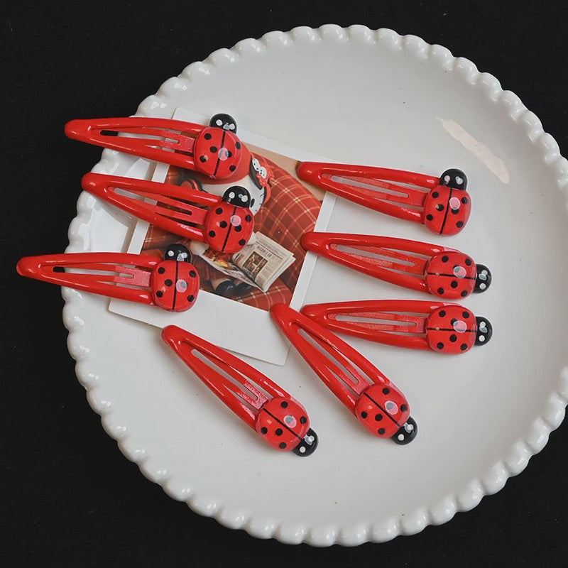 4x Schattige Rode Lieveheersbeestje Haarclips voor Kinderen - Leuke Snap Speldjes