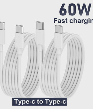 USB-C naar USB-C Kabel 60W Snellader & 480Mbps Data | Universeel Compatibel