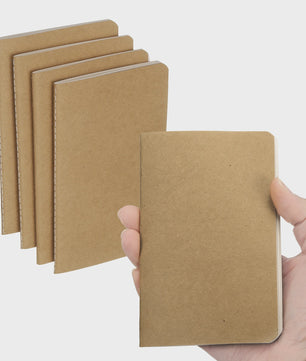 Set van 4/6 Mini A6 Notitieboekjes - Kraft Paper, Gelinieerd, Draagbaar Memo Pad