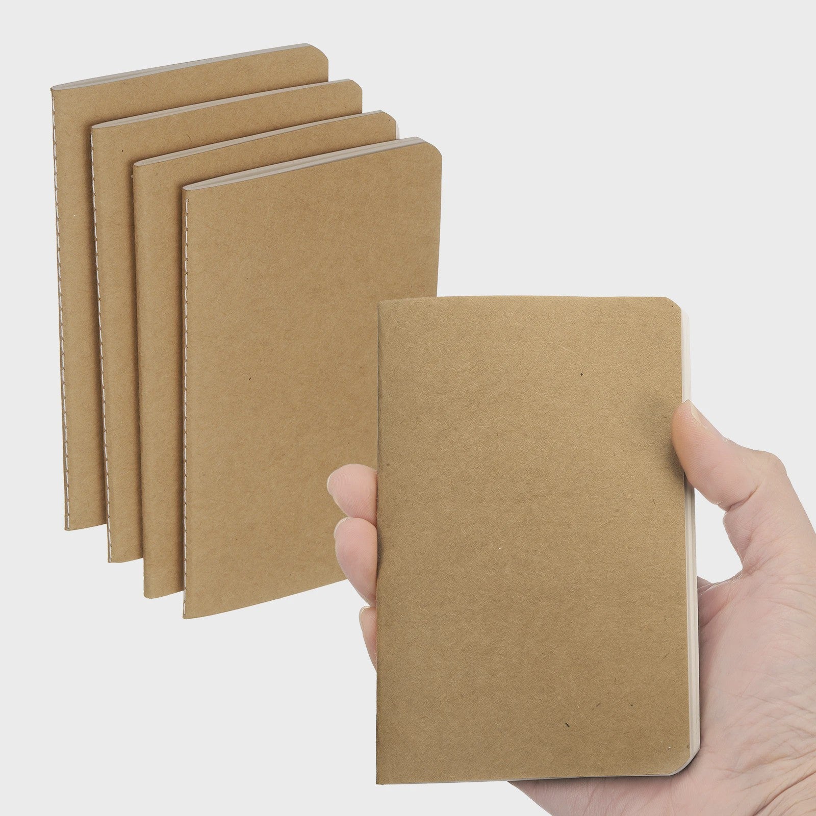 Set van 4/6 Mini A6 Notitieboekjes - Kraft Paper, Gelinieerd, Draagbaar Memo Pad