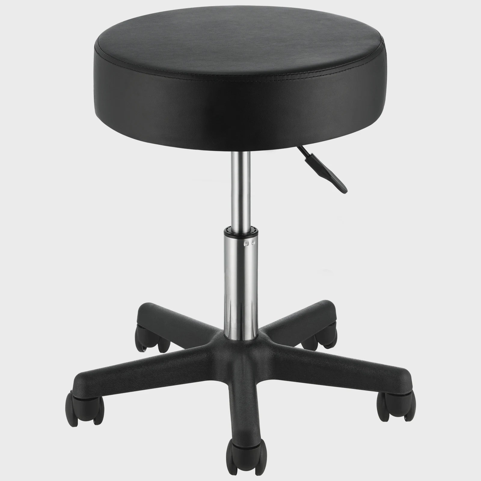 Verstelbare Zwarte Draaistoel met Wielen - 40cm Diameter