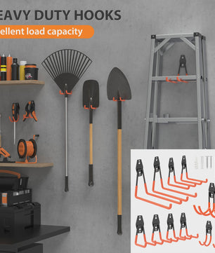 Heavy Duty Garage Haken Set - Wandmontage Organizer voor Gereedschap, Fietsen & Tuin