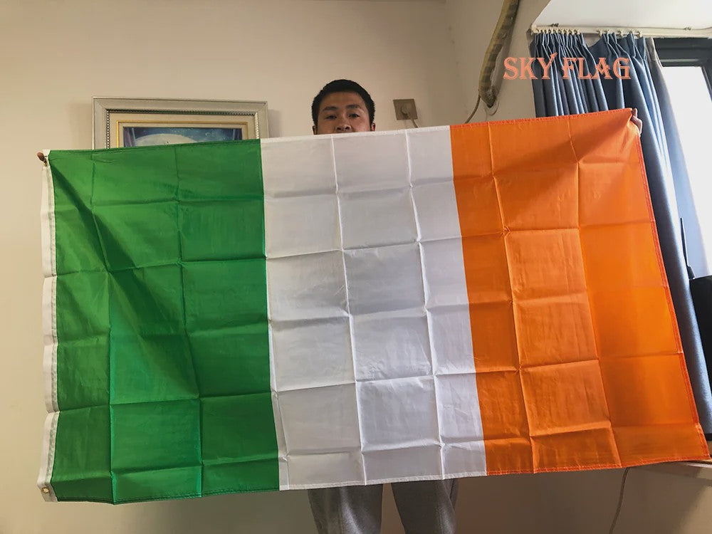 Ierse Vlag 90x150cm Polyester - Groen Wit Oranje