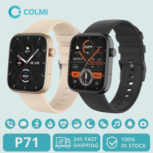 COLMI P71 Smartwatch: Bellen, Gezondheidsmonitoring & 1.9" HD Scherm
