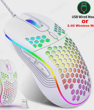 RGB Gaming Muis met Honingraat Design, 7200 DPI, Ergonomisch & Bedraad