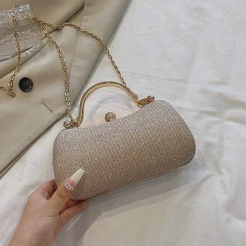 Glitter Avondtasje met Diamant Effect - Chique Clutch & Schoudertas