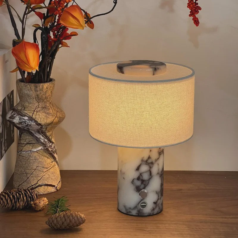 Luxe Marmeren Tafellamp Draagbaar & Oplaadbaar - Scandinavisch Design