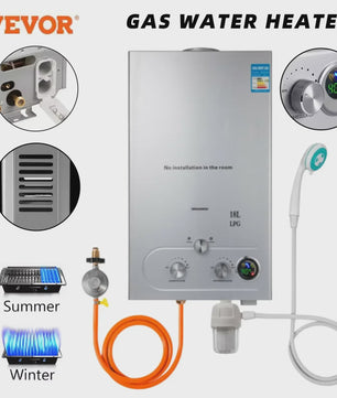 VEVOR LPG Gas Waterverwarmer - Direct Heet Water met 6L tot 18L Capaciteit