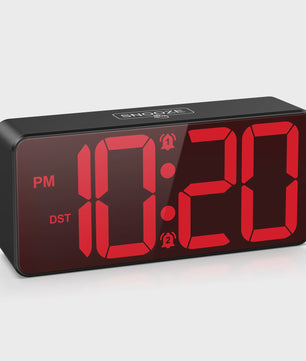 ORIA Digitale Wekker - Batterijgevoed met Groot LED Display, Dubbel Alarm & Snooze