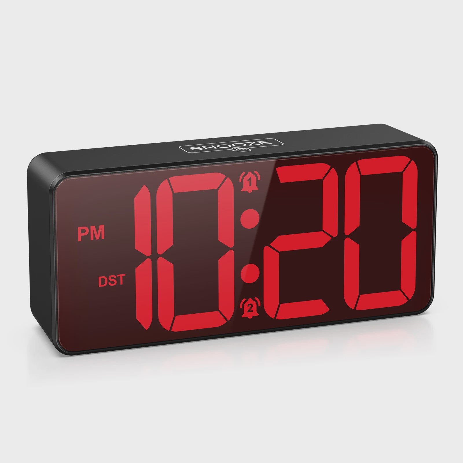 ORIA Digitale Wekker - Batterijgevoed met Groot LED Display, Dubbel Alarm & Snooze
