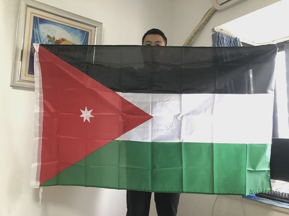 Jordan Vlag 90x150cm - Dubbelzijdig Bedrukt Polyester Hangende Decoratie
