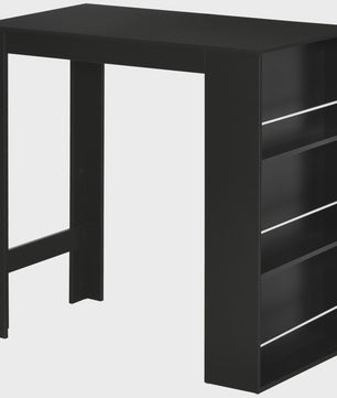 Zwarte Bartafel met 3 Open Vakken - 112x57x106 cm