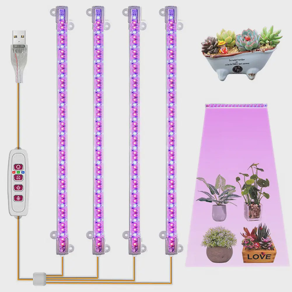 USB LED Groeilamp Kweeklamp Full Spectrum Dimbare Plantenlamp met Timer voor Binnen