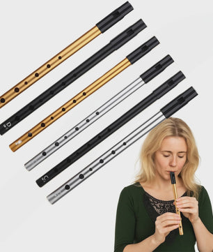 Miwayer Ierse Tin Whistle - 6 Gaten Fluit in C/D Toets - Folk Muziekinstrument voor Beginners