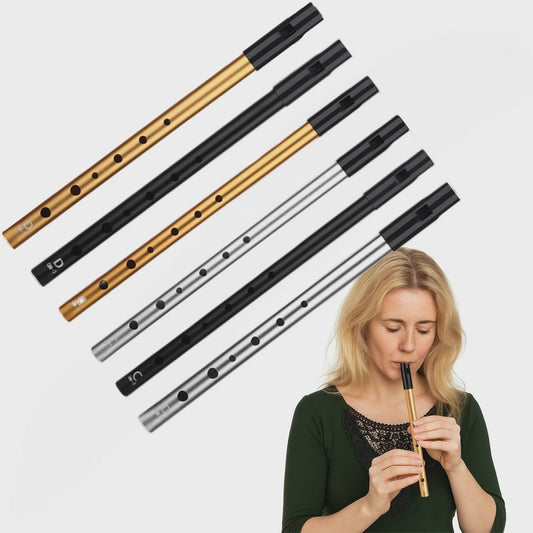 Miwayer Ierse Tin Whistle - 6 Gaten Fluit in C/D Toets - Folk Muziekinstrument voor Beginners