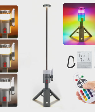 Telescopische Oplaadbare Campinglamp met Statief - LED Spotlight & Tafellamp met 4 Modi