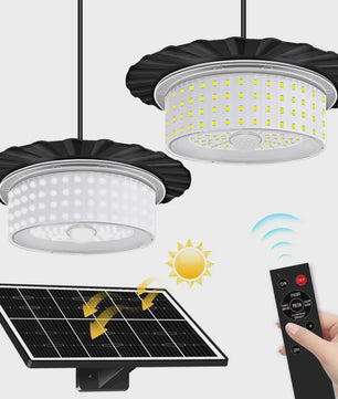 Draagbare Solar Hanglamp met 244 LED's, 360° Licht, Waterdicht & 5 Modi