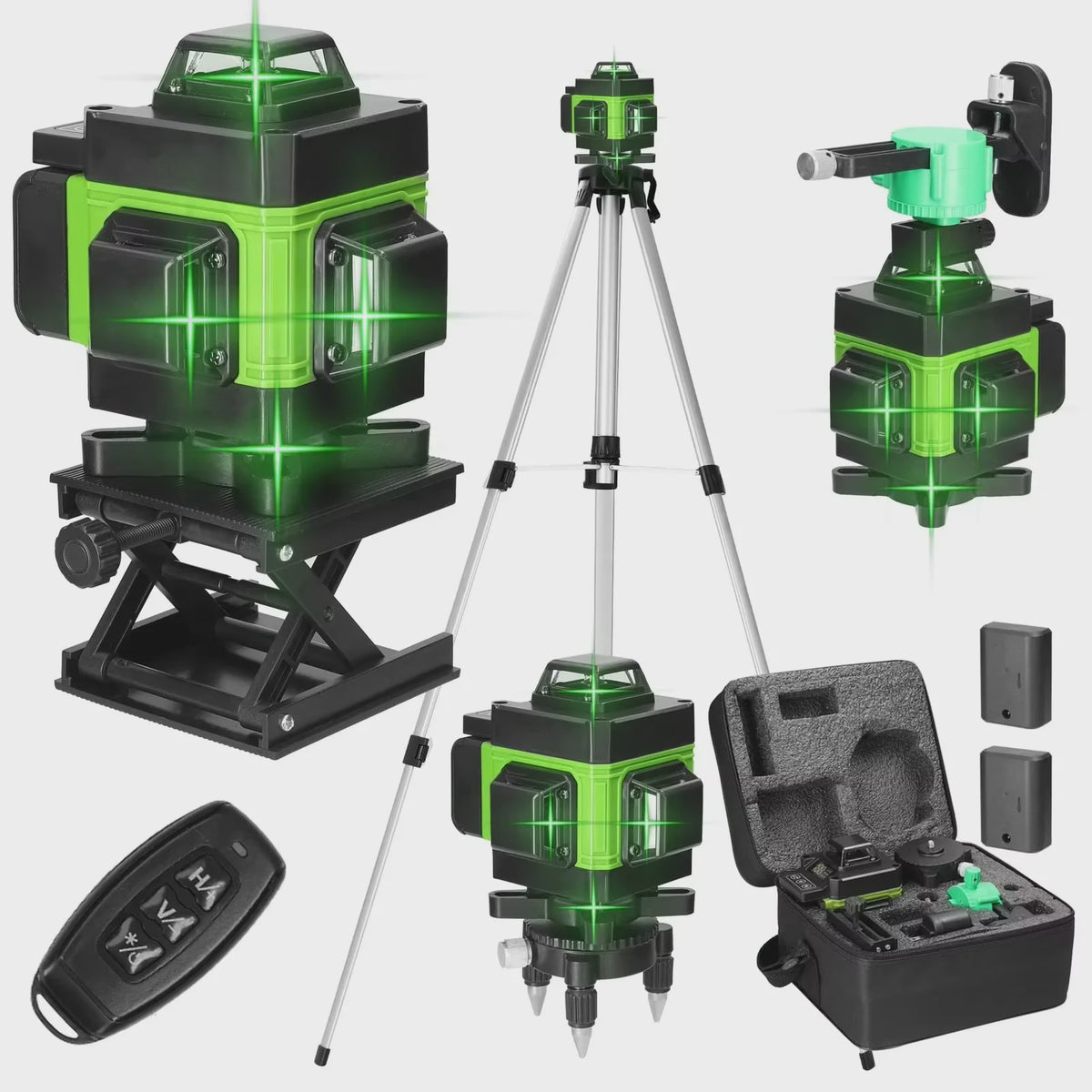 Professionele Laser Waterpas: 8/12/16 Lijnen Groen Laser met Statief & Zelfnivellerend