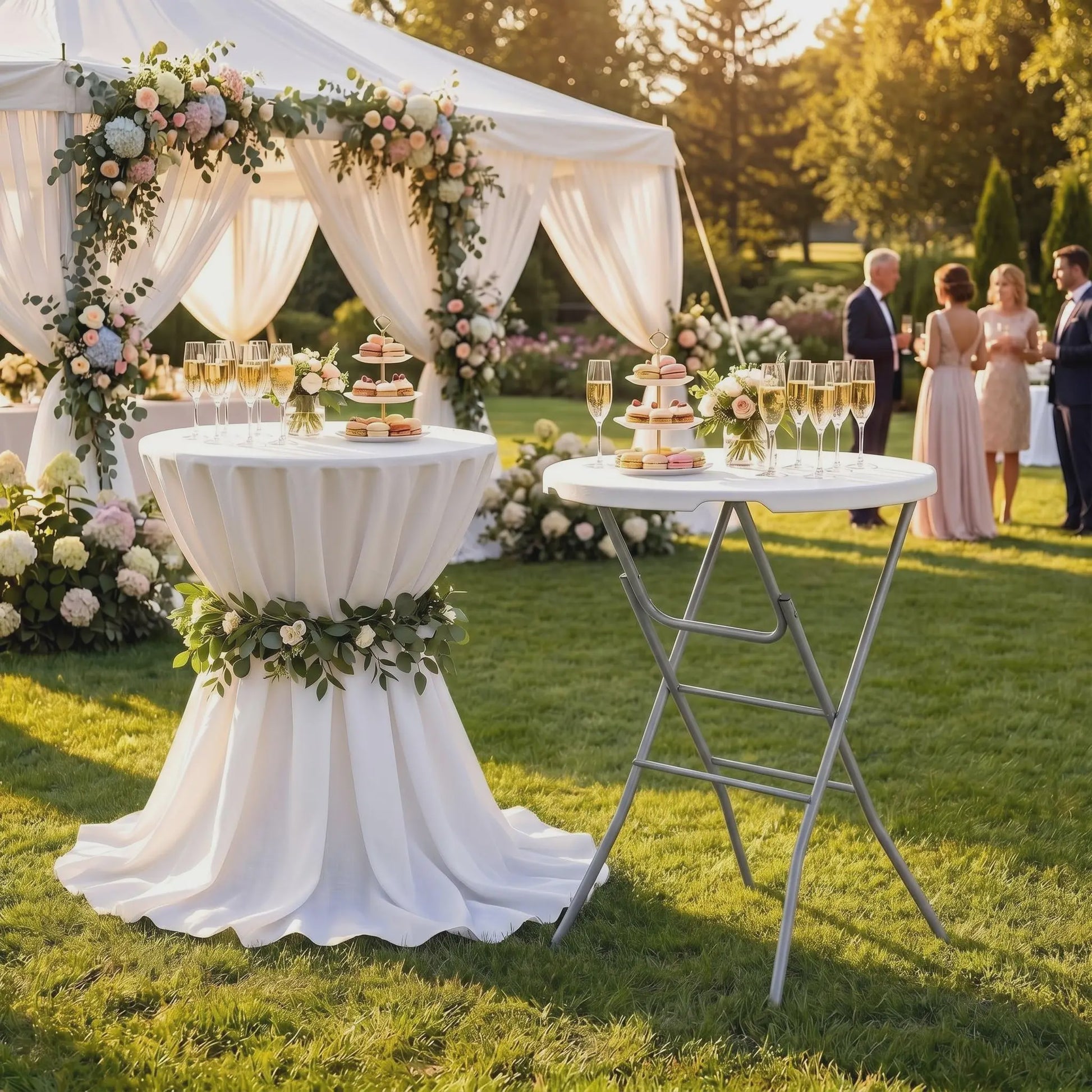 Ronde Staande Klaptafel 80cm - Weerbestendige Bistro Tafel voor Buitenfeesten & Evenementen