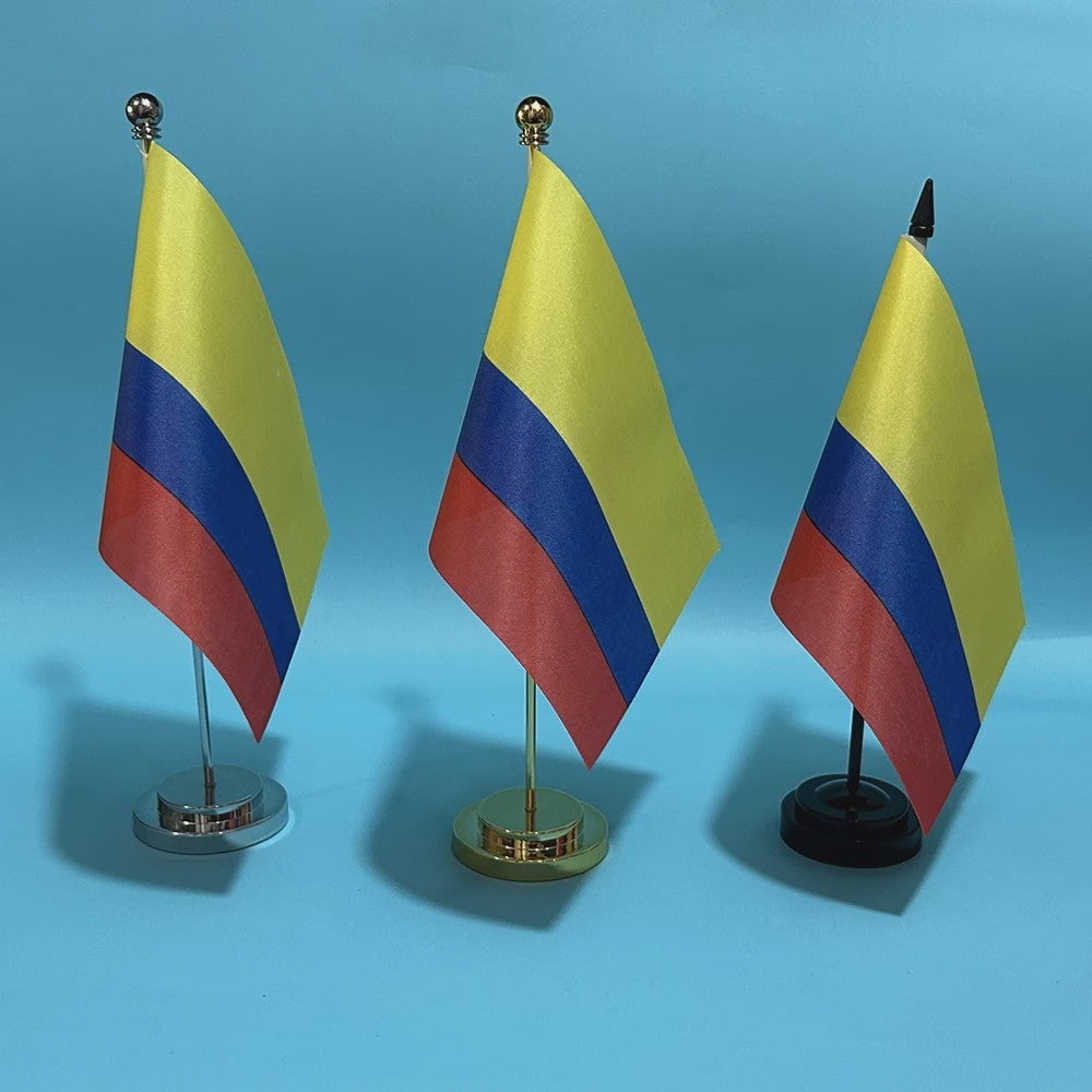 Colombiaanse Vlag voor Bureau - 14x21cm Polyester Decoratie