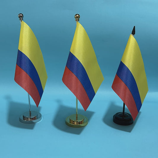 Colombiaanse Vlag voor Bureau - 14x21cm Polyester Decoratie