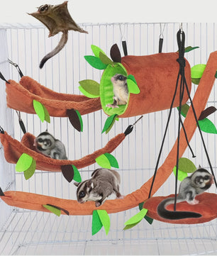 5-delige Pluche Hamster Hangmat & Swing Set voor Kleine Huisdieren