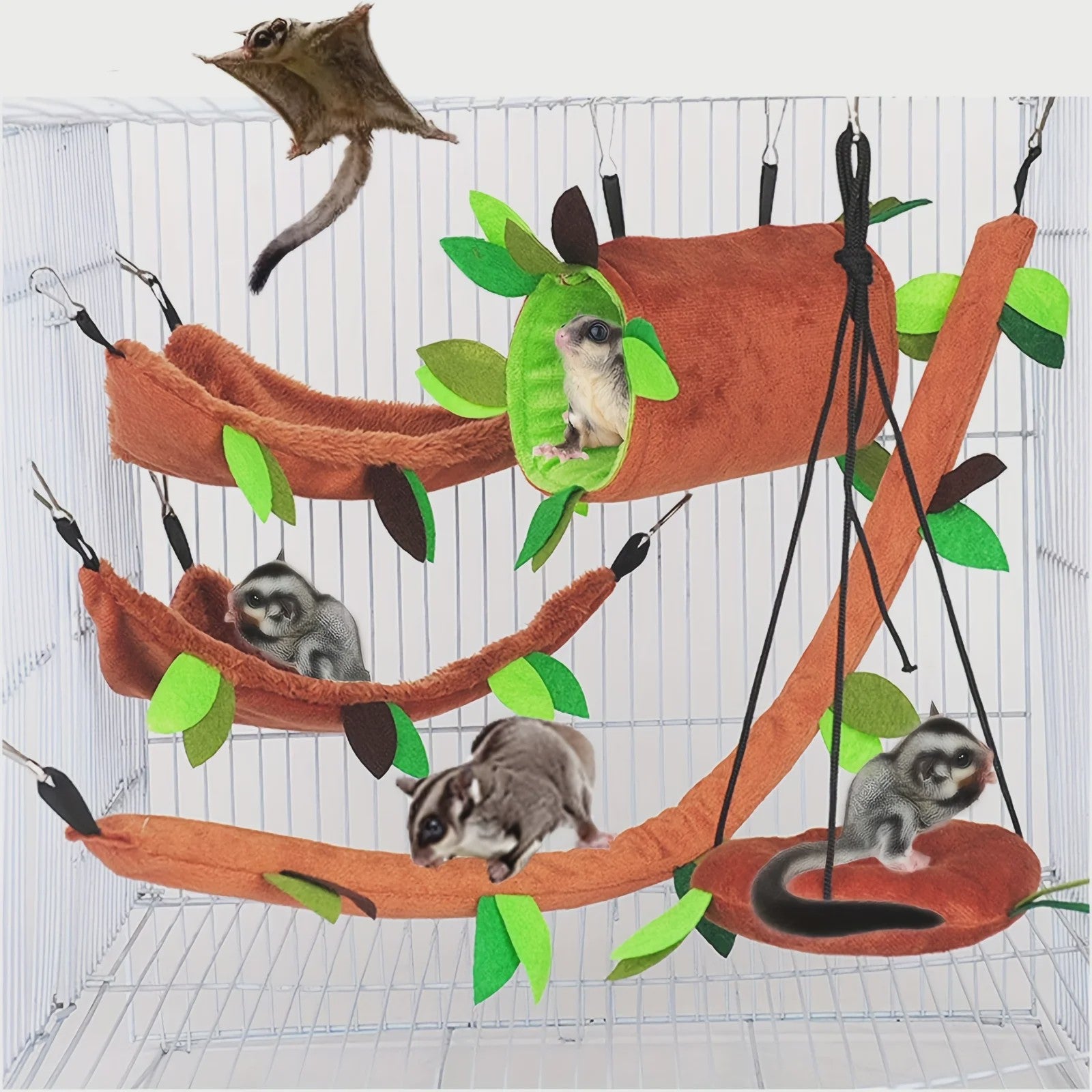 5-delige Pluche Hamster Hangmat & Swing Set voor Kleine Huisdieren