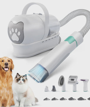7-in-1 Honden en Katten Trim- en Vacuümset: Blaast, Zuigt & Trimt