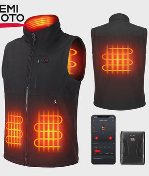 KEMIMOTO Elektrisch Verwarmd Vest Unisex - 6 Zones, 10000mAh Accu, App Bediening