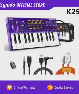 Synido Tempokey K25 USB MIDI Keyboard Controller met Drum Pads en OLED Scherm