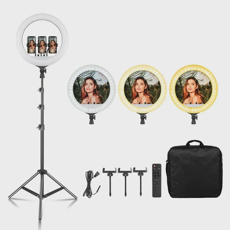 18 Inch Ring Light LED Lamp met Verstelbaar Statief & Telefoonhouder voor YouTube, Foto & Studio