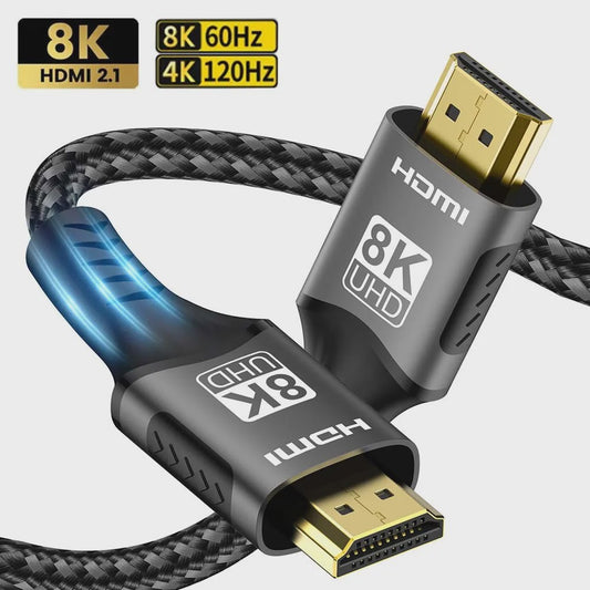 8K HDMI 2.1 Kabel - Ultra High Speed 48Gbps, 4K@120Hz, HDR voor PS5, PC, TV