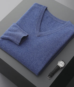 Herfst & Winter Heren V-hals Kasjmier Trui - Los, Dik & Casual
