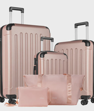 YONSLY 5-delige Reisbagage Set: Koffers, Reistas & Toilettas