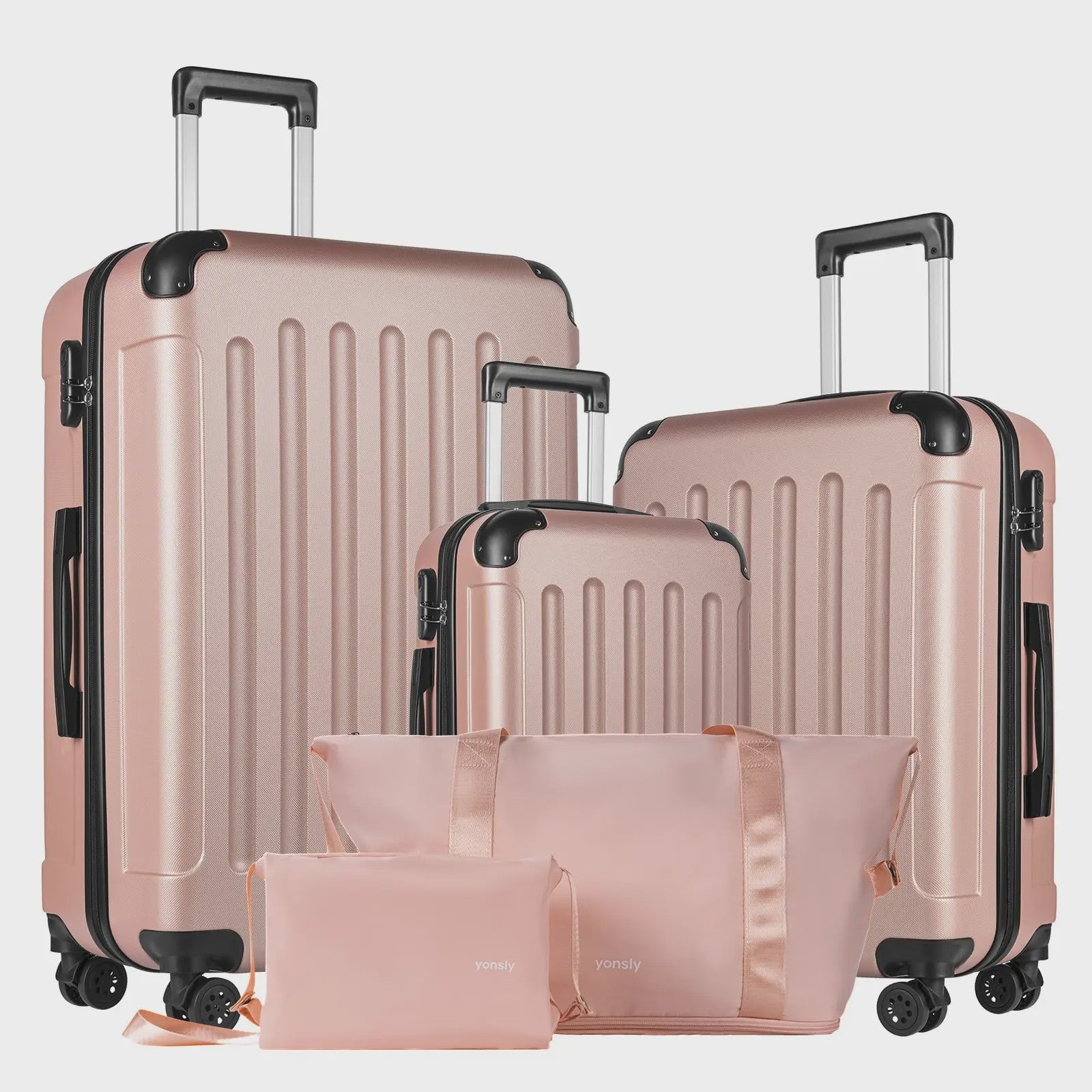 YONSLY 5-delige Reisbagage Set: Koffers, Reistas & Toilettas