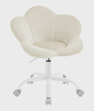 WOLTU Kinderbureau Stoel Velvet, Ergonomisch Draaibaar en In Hoogte Verstelbaar, Bloemen Design