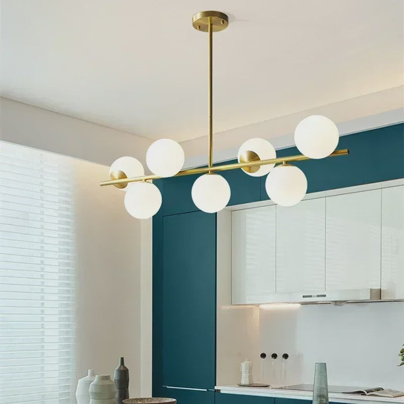 Moderne Magische Bonen Glas Kroonluchter - 6/7 Lampen - Goud/Zwart