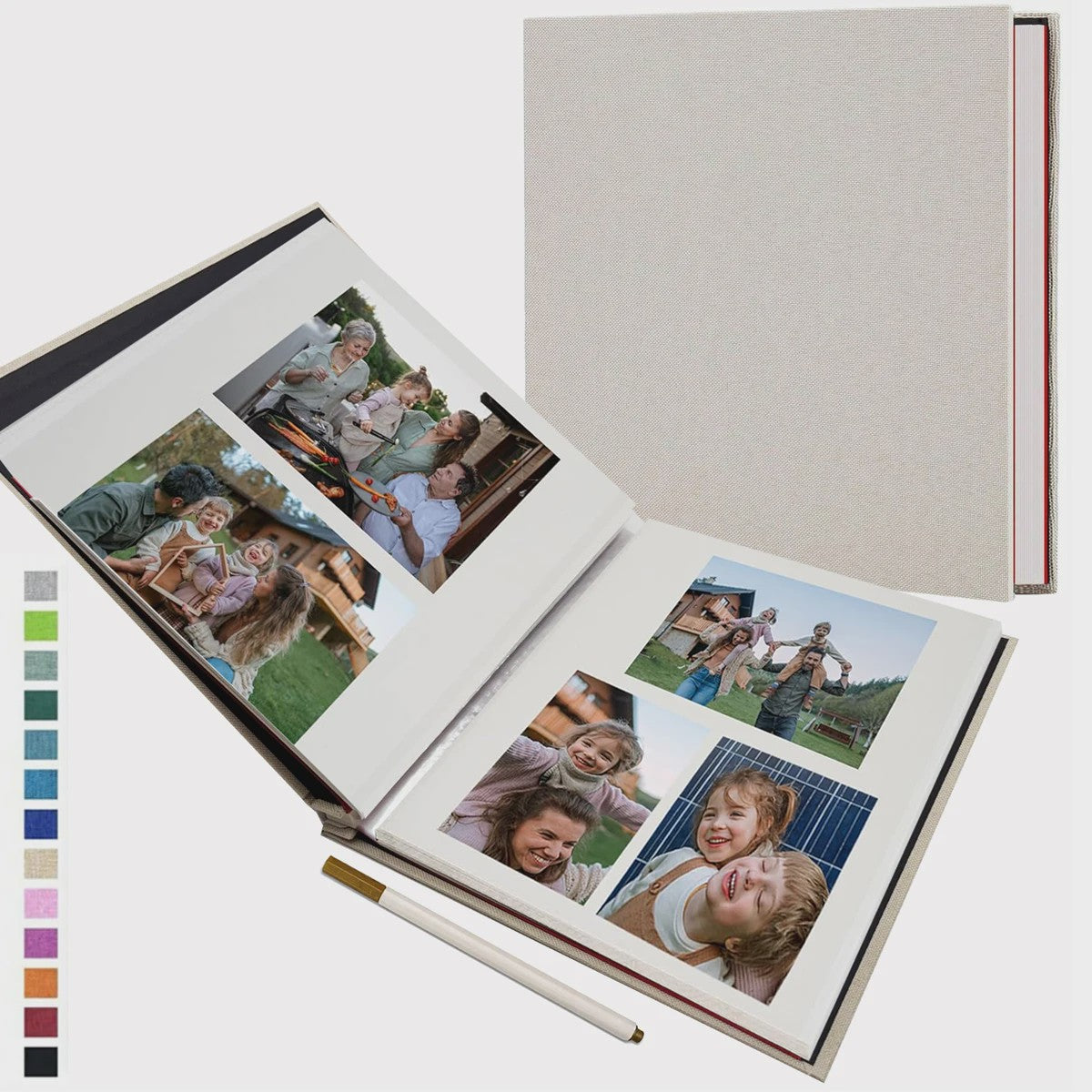 Linnen Fotoalbum Zelfklevend - DIY Scrapbook voor 2x3 tot 8x10 Inch Foto's