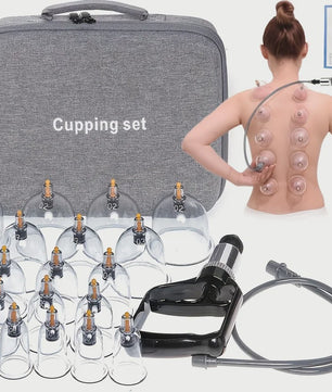 Professionele Cupping Set met 24 Cups, Pomp & Gids - Ontspanning & Massage