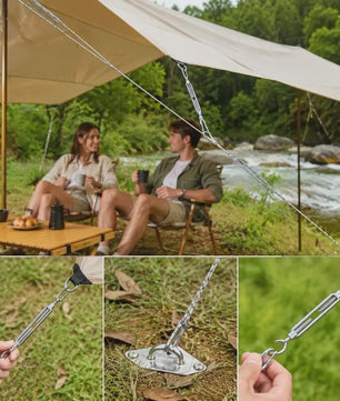 9-delige RVS Zonnezeil Ophangset - Complete Accessoires Kit
